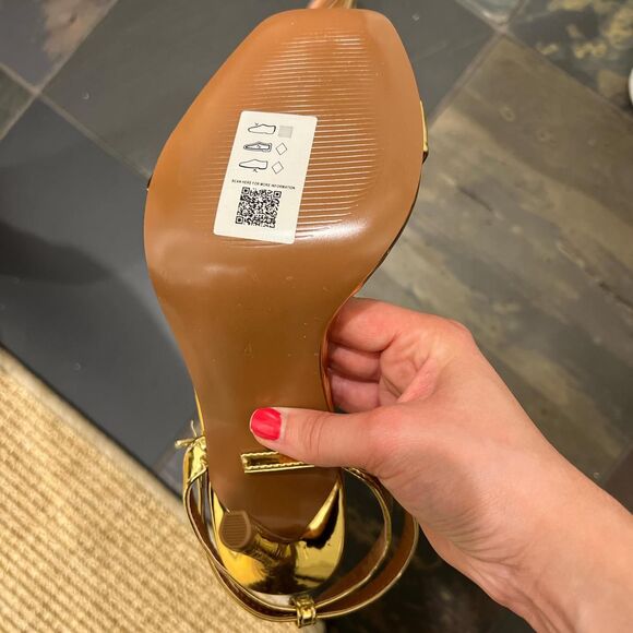 ASOS design nala barely there gold heeled sandals. - Picture 6 of 6